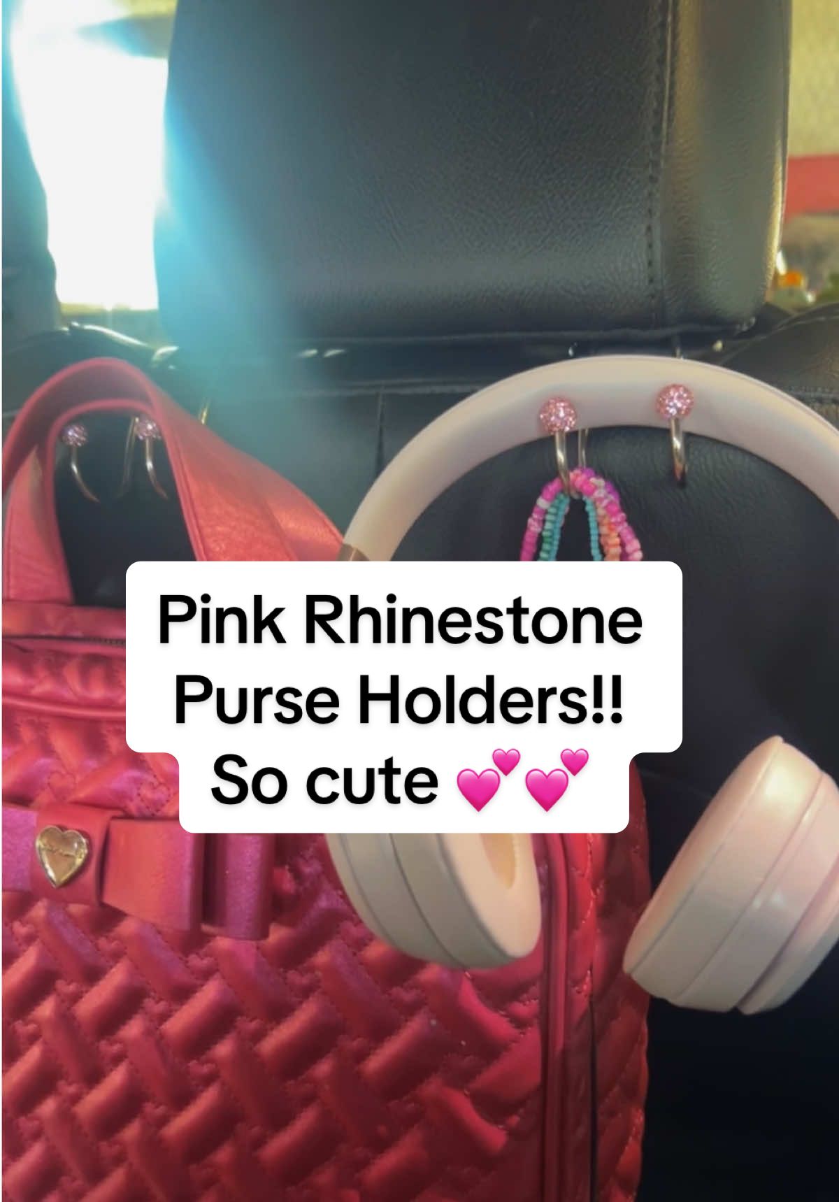 Bling Car Purse Holder #tiktokshop #pink#ilovepink 