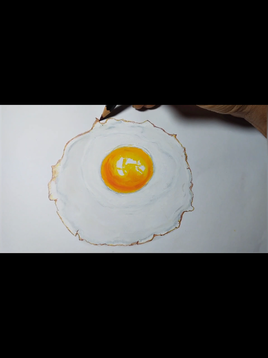 How to draw realistic poached egg.#Drawing#Foryou#artistsoftiktok#trendingvideo#viralvideo 