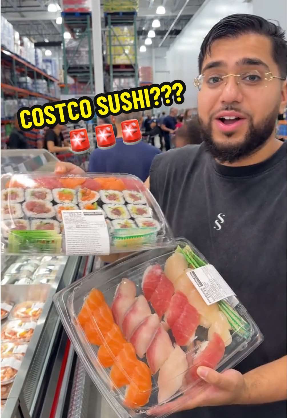 🚨NEW COSTCO SUSHI🚨 For the first time you can finally get costco kirkland branded sushi and they’re making them fresh every single morning right infront of you! I feel like it’s almost impossible to get as everyone is going crazy over this and getting over 6+ items per cart! They also have a brand new food court version for $10 bucks and it’s made with real crab meat which is a huge plus. The only downfall was the amount of rice on the sushi which felt like a lot. This is your sign to get the new costco sushi ASAP!  #sushi #costco #costcofinds #kirkland #costcotiktok 