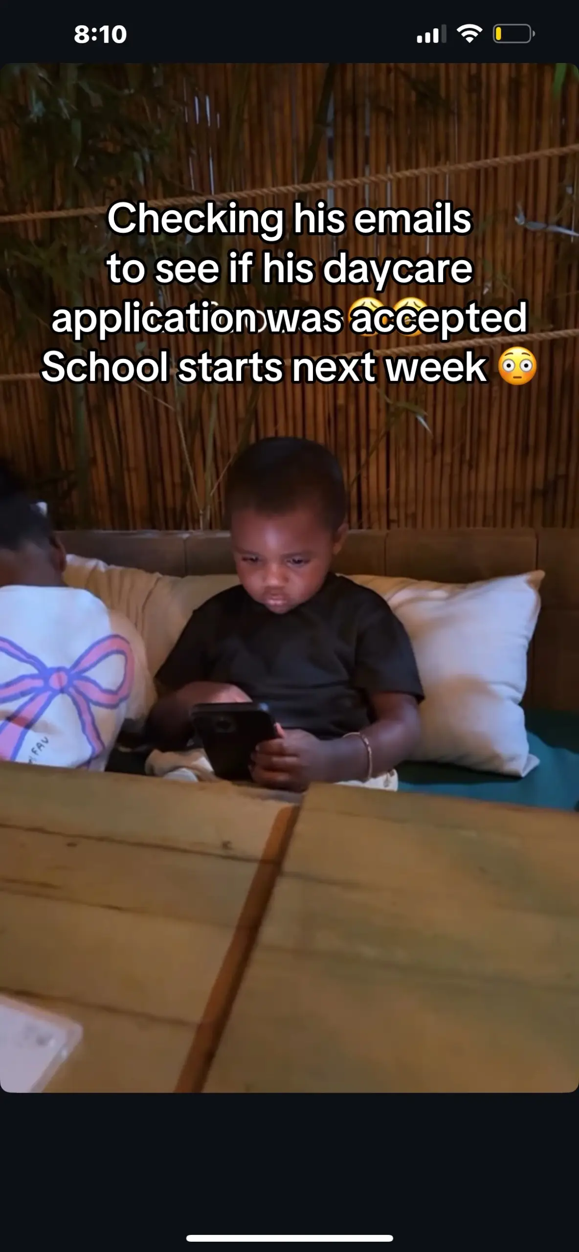 My grandson can’t wait to go to school even if it’s daycare 😘🙏🏾💙💯 #fyp #grandkids