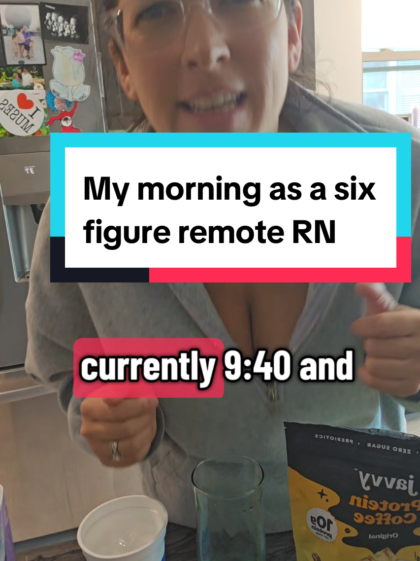 6-figure remote nurse morning routine: got the kids out, laundry started, emails cleared, and still taking a guilt-free coffee break. Here’s why Javvy Coffee is my go-to for energy and focus. #6FigureNurse  #RemoteWorkLife  #NurseLife  #ProteinCoffee  #WorkFromHomeMom 