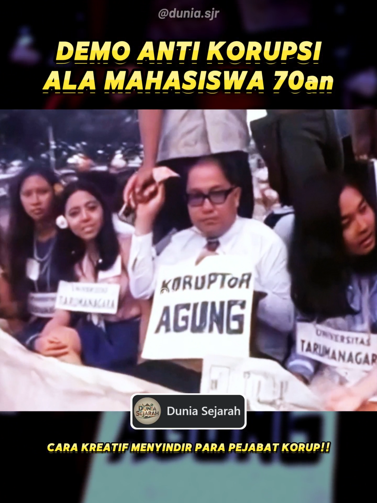 Tahun 1970 Jakarta pernah jadi saksi aksi mahasiswa yang berbeda dari biasanya? Para mahasiswa turun ke jalan bukan hanya dengan orasi, tapi lewat karnaval parodi yang penuh kreativitas. Mereka menyoroti gaya hidup mewah para pejabat yang ditengarai hasil dari korupsi. Dengan kostum, properti, dan aksi satir, mereka menyampaikan kritik tajam namun menghibur. Karnaval ini bukan sekadar tontonan, tapi simbol perlawanan intelektual terhadap ketidakadilan dan korupsi. Sebuah catatan sejarah yang menunjukkan betapa kuatnya suara mahasiswa sebagai pengawal moral bangsa.