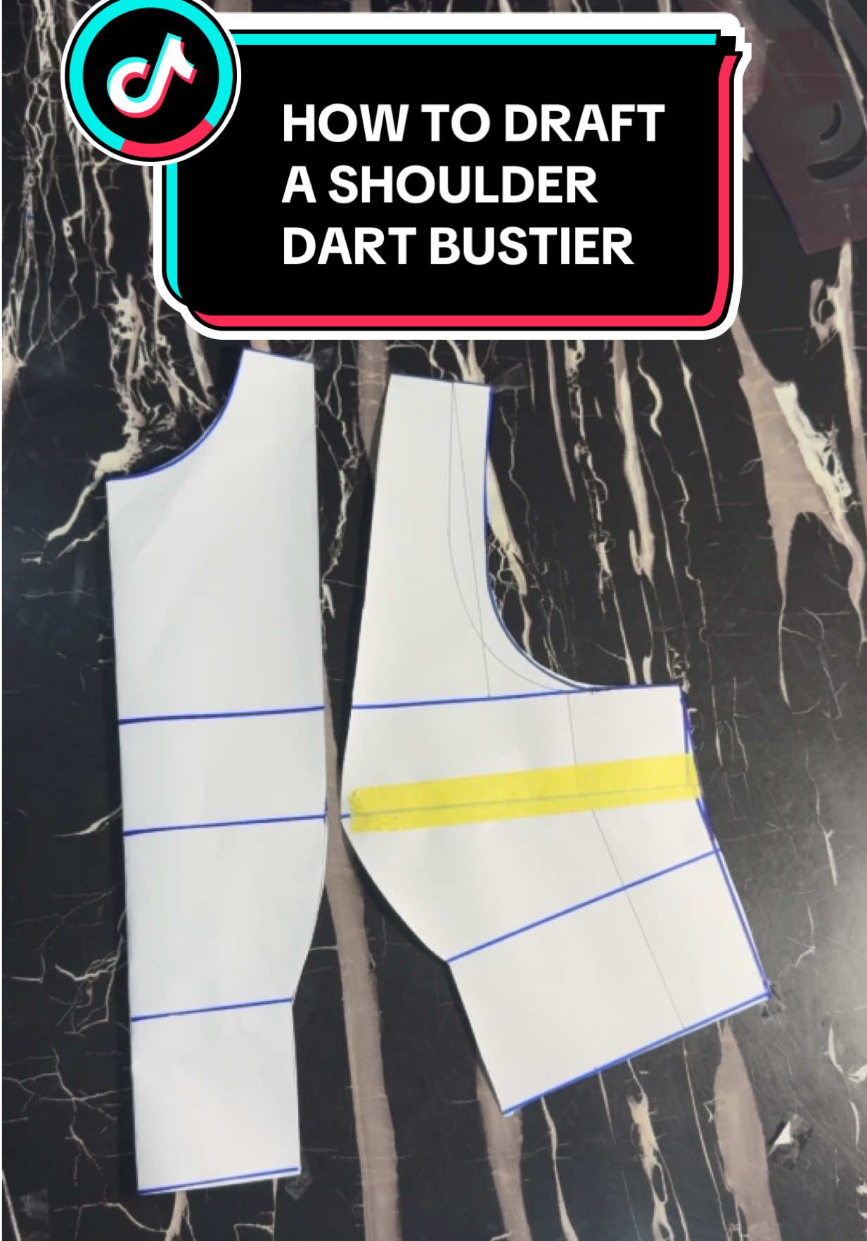 How to draft a shoulder dart bustier #fyp #goviral #sewing #bustier #sewingtutorial 