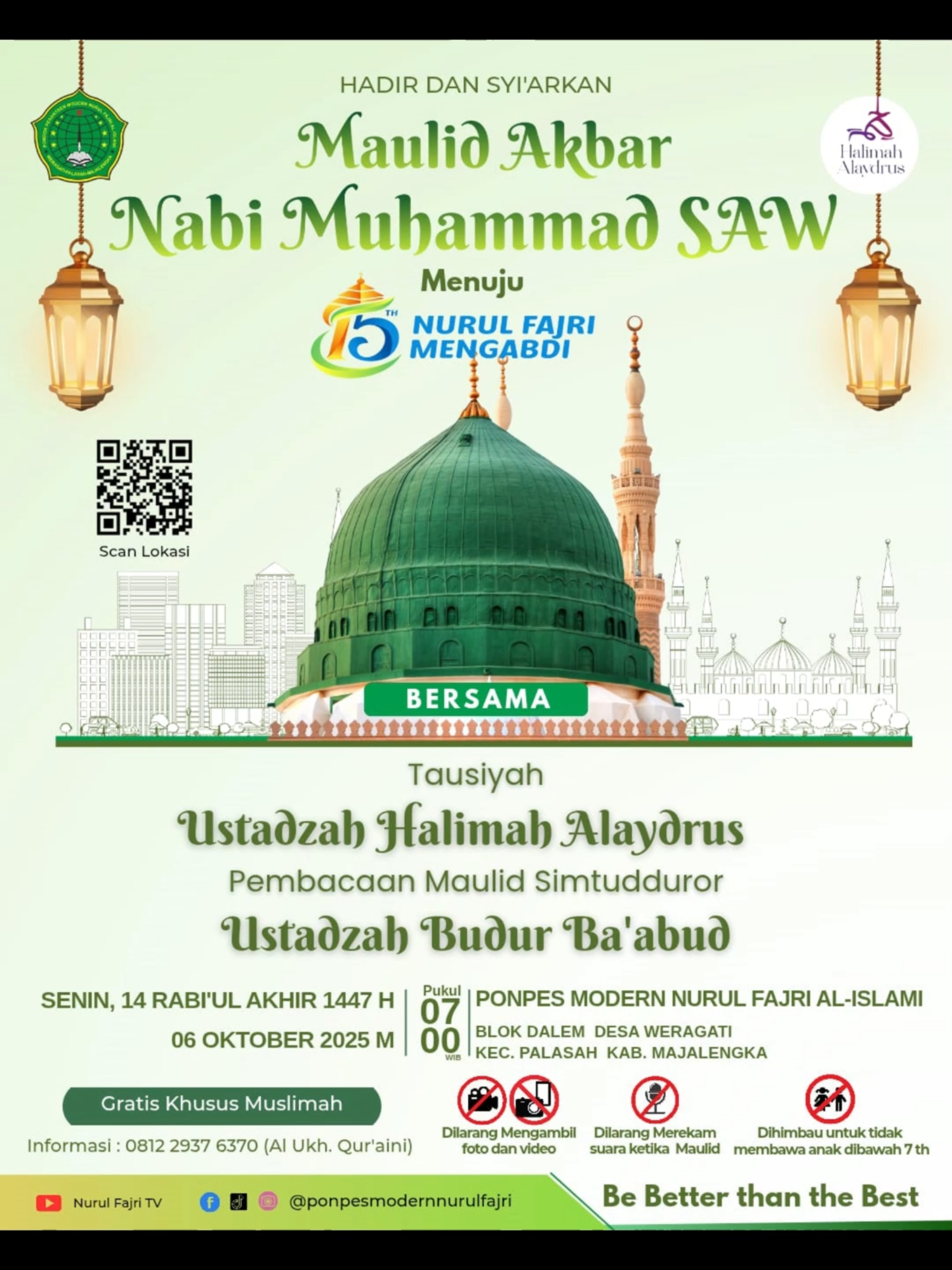 MAULID NABI MUHAMMAD SAW BERSAMA USTH MALIMAH ALAYDRUS DI PONPES MODERN NURUL FAJRI MAJALENGKA #maulidnabi #santri #halimahalaydrus #ustadzahhalimahalaydrus #pondokpesantren #majalengka