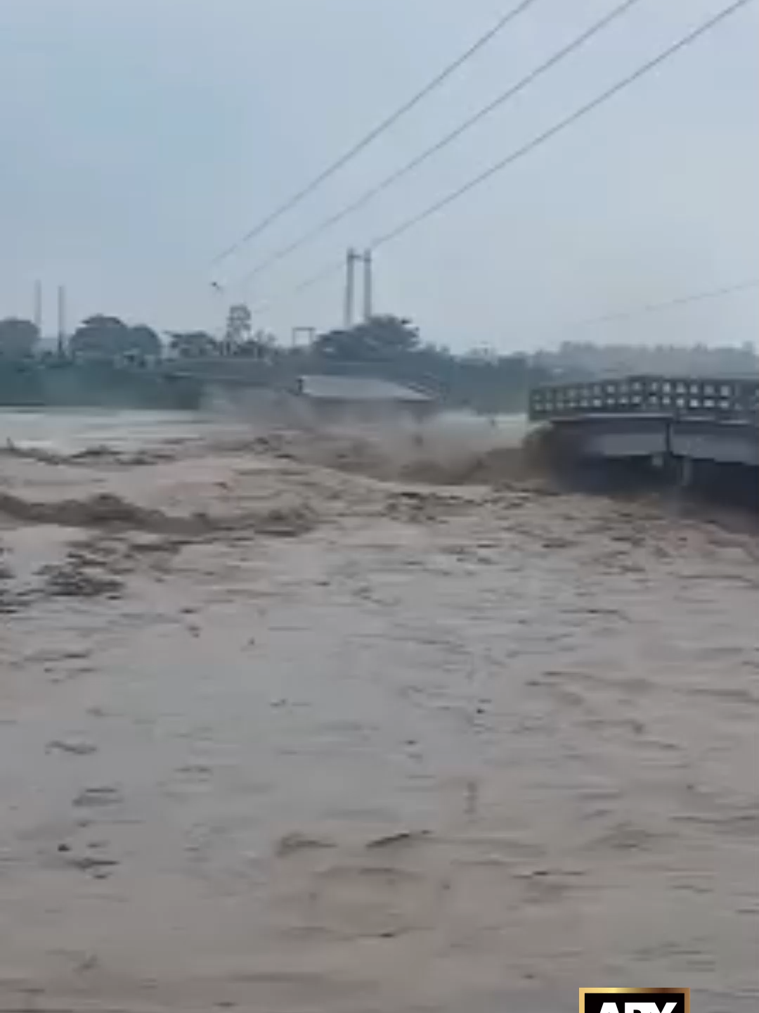 سیالکوٹ ہنجلی کے قریب پل سیلابی ریلہ میں بہہ گیا #Sialkot #Flood #ARYNews