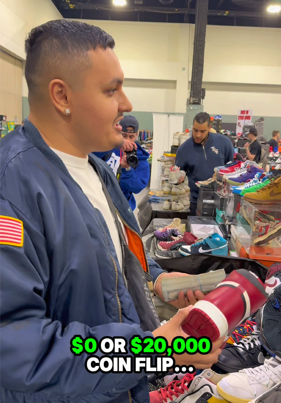 $0 or $20,000 coin flip on 40 year old Jordan’s for his mom 😳 #sneakers #fyp