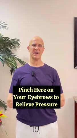 Pinch Here on Your Eyebrows to Relieve Pressure!  #drmandell #health #healing #brain 