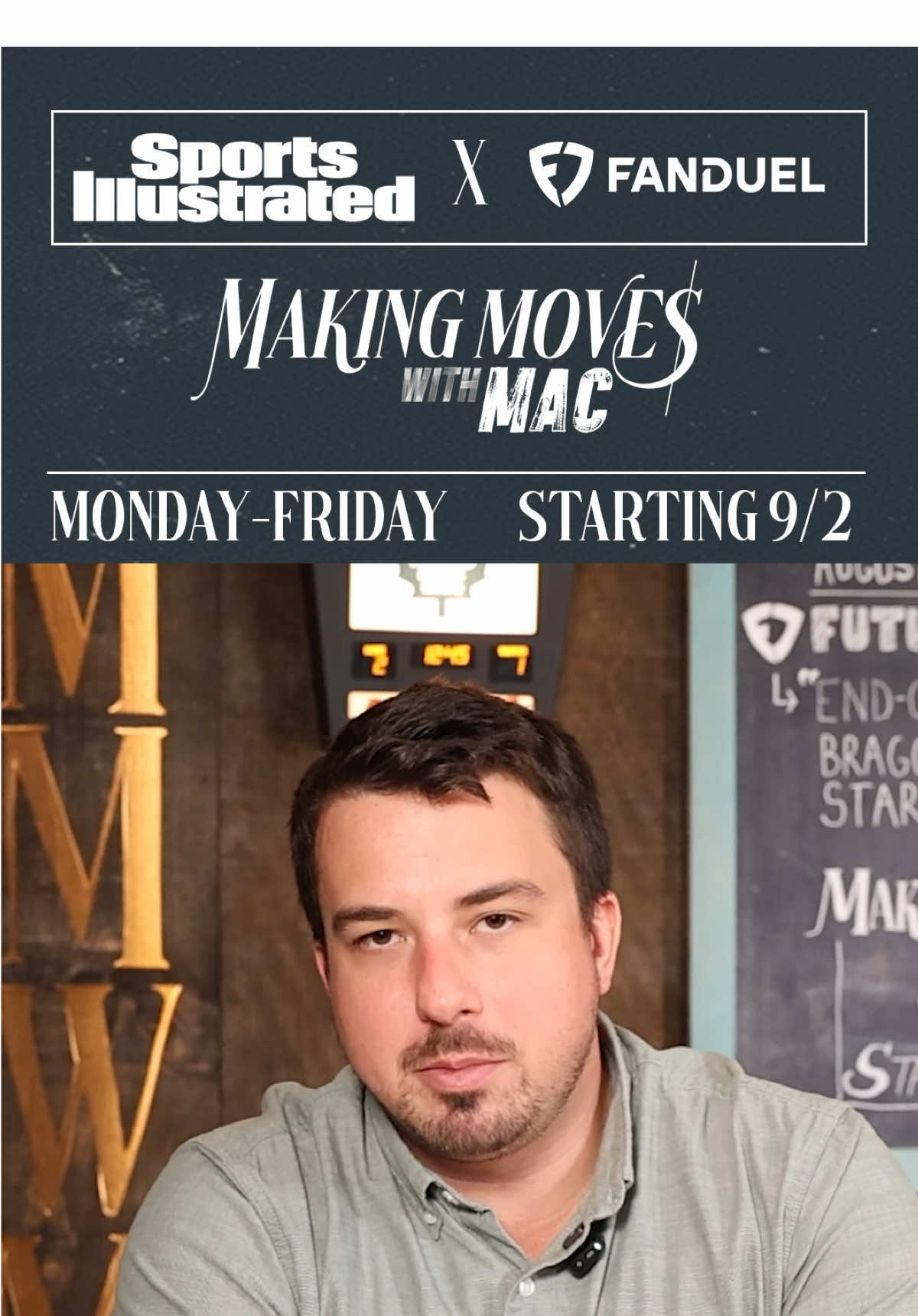All Mac wants to do is help you analyze picks which may or may not hit 😅 Catch Making Moves with Mac — a brand-new SI series presented by @FanDuel, launching September 2nd. #FuturesDay is happening now on FanDuel. End-of-season bragging rights start today.