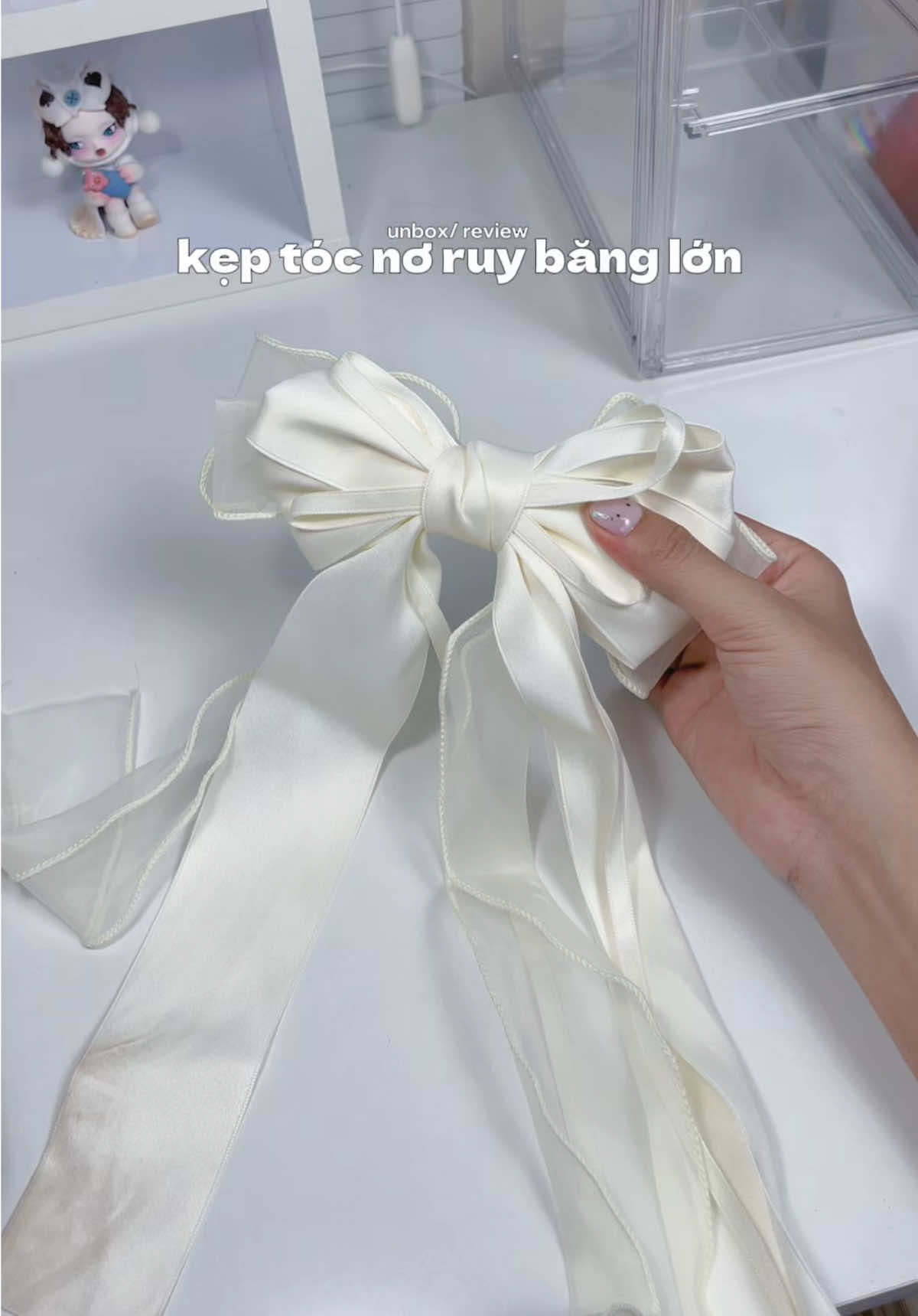 kẹp tóc nơ ruy băng✨#mytamnunbox #xuhuong #tiktok #keptocno #keptoc 