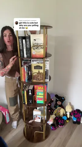 Replying to @gretchen I love this rotating bookshelf so much. It makes me scream. #RotatingBookshelf #Bookshelf #OfficeDecor 