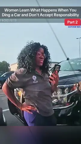 Women Learn What Happens When You Ding a Car and Don't Accept Responsibility #cops #police #usa #foryou #karen 