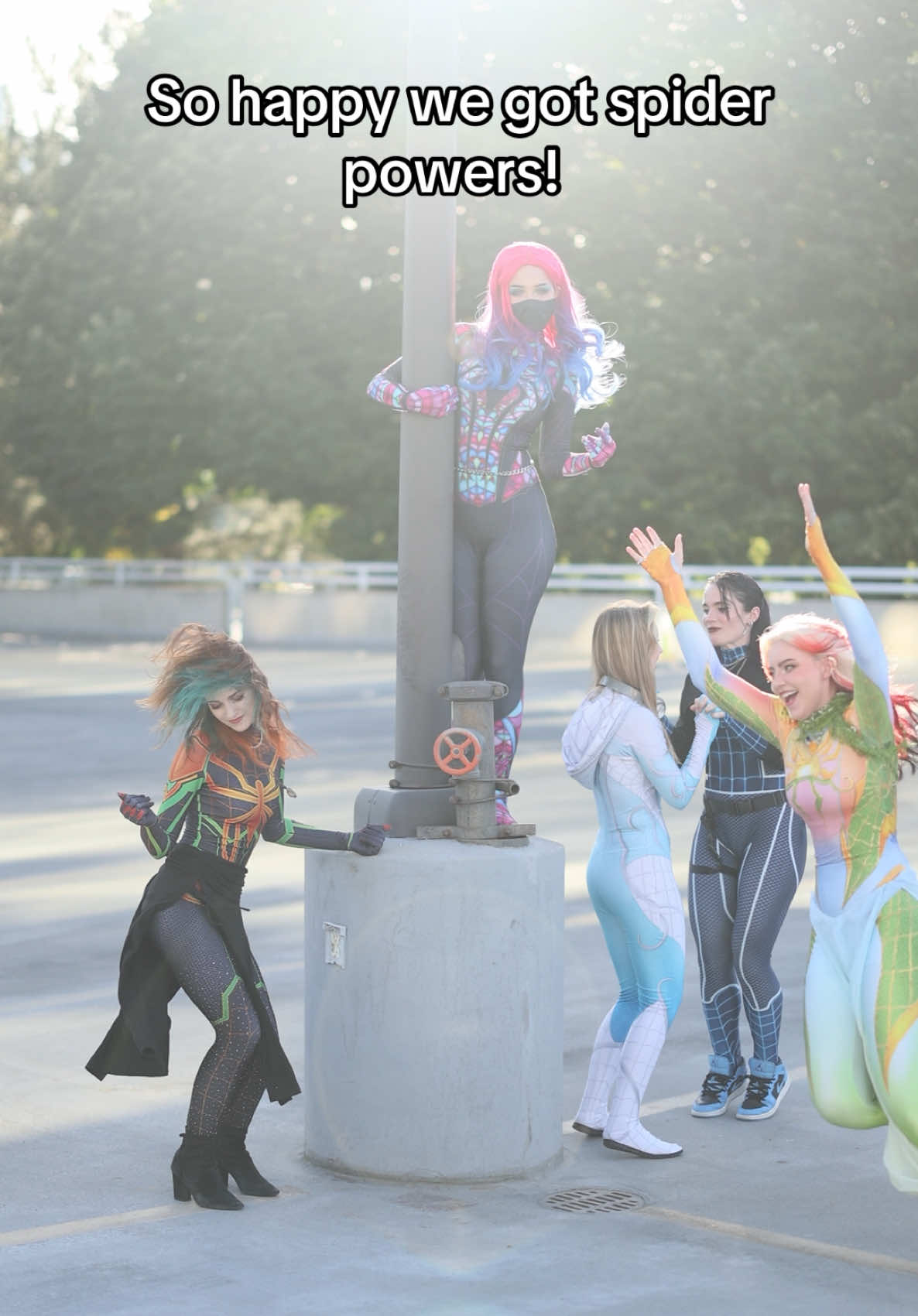🥲 @Shay🦊 @Raine Emery @𝘈𝘵𝘩𝘦𝘯𝘢 @Halcybella #spiderman #spidersona #spiderverse #cosplay #cosplaygirl 