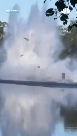 A firefighting helicopter crashed into a pond in northern France while trying to collect water to fight a blaze, as seen in dramatic eyewitness video. Crew members survived the crash, the BBC reported.