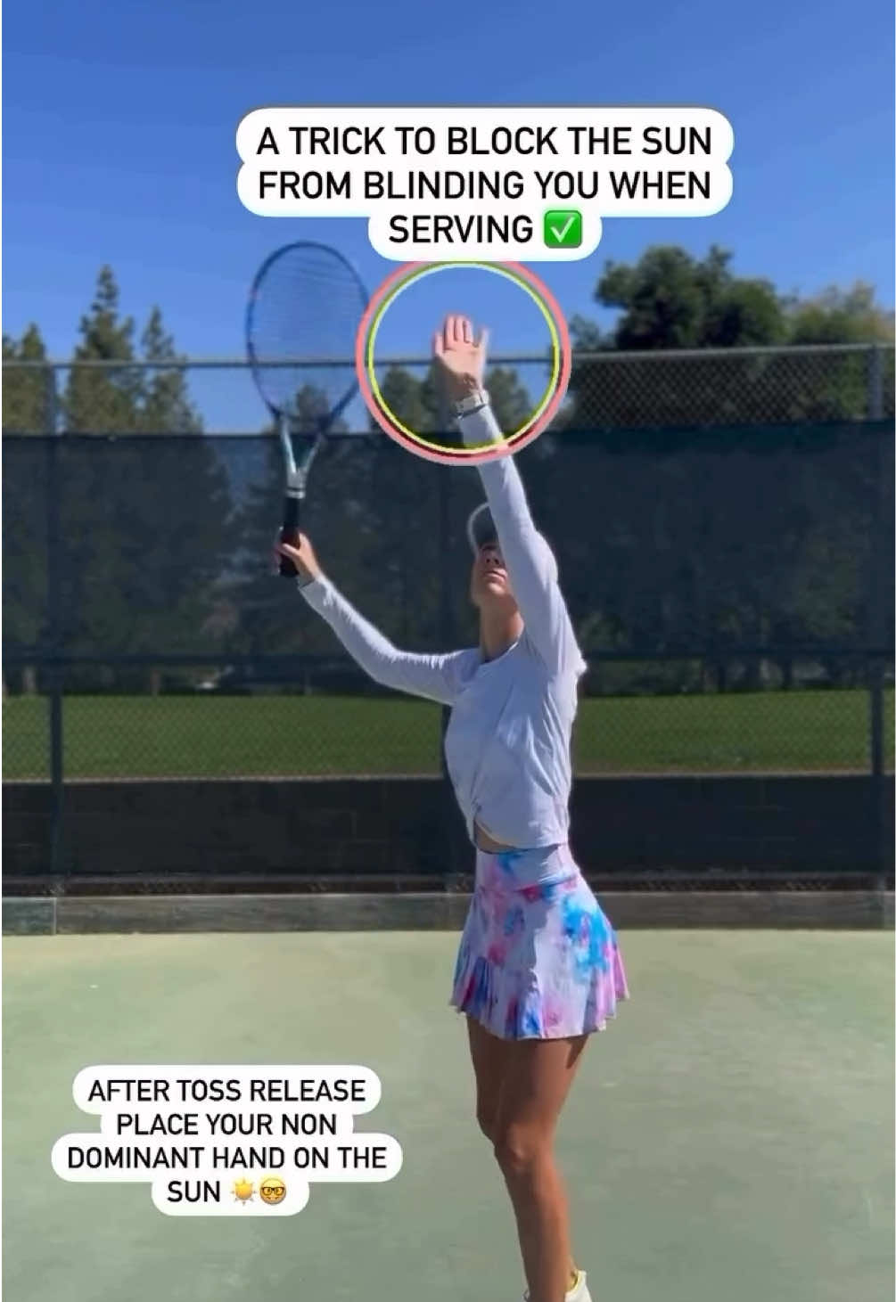 Save this tennis trick to help you not get blinded when serving 🎾 #tennis #serve #USOpen #usopen2025 #trick
