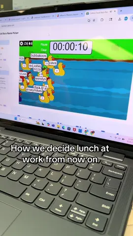 What a finish!!!😂 #workday #lunch #lunchideas #games #duckrace 