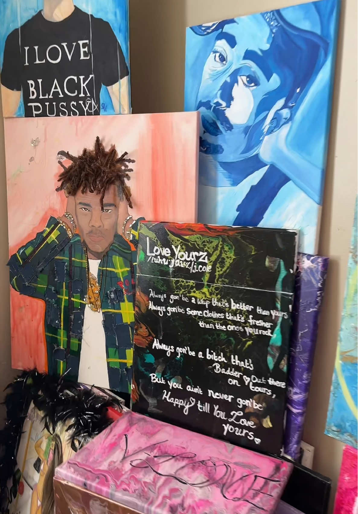 Love yours , J cole 16x20 anstract painting #quotes #jcole 
