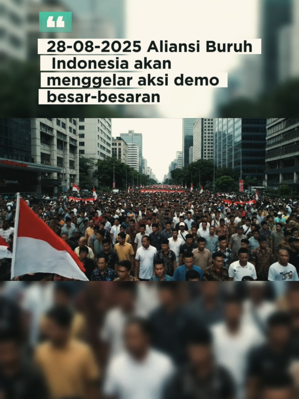 Kaum buruh akan melakukan aksi demo besar-besaran di depan gedung DPR RI pada tanggal 28 Agustus 2025.  aksi damai ini akan di gelar untuk menyampaikan beberapa tuntutan terhadap wakil rakyat.  #foryou #demoviral #dprri #fyp #demo 