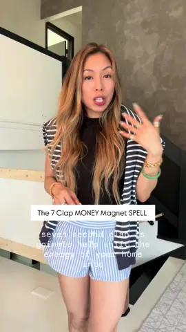 30 Days to Become a MONEY MAGNET In just 5 minutes a day, you’ll awaken your money energy, clear financial blocks, and lock in long‑term abundance! Week 1 sparks your money magnet vibes, Week 2 pulls in #fastcash energy, Week 3 anchors lasting #wealth, and  luck. Week 4 supercharges luck and opportunity, ending with a moonlit gratitude ritual to seal your abundance flow. Day 18 – With just your hands and 7 powerful claps, you can shake off stagnant energy and charge your home with golden prosperity vibes. 👏🏼 Stand tall in the center of your living room, the heart of your home where energy gathers. Clap your hands 7 times, sharp and intentional. The sound waves break up stuck or heavy energy, like hitting a “reset” button for your space. As you clap, visualize shimmering streams of golden light swirling through the room. Imagine the walls, furniture, and even the air glowing with wealth attracting energy. Seven is the number of luck, spiritual awakening, and alignment. It transforms your claps from simple noise into a cosmic call for abundance.