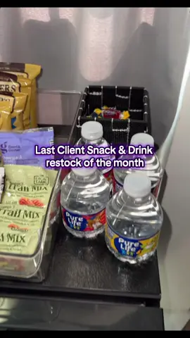 Client snack station restock #nailtechlife #restockasmr #fridgerestock #minifridge 