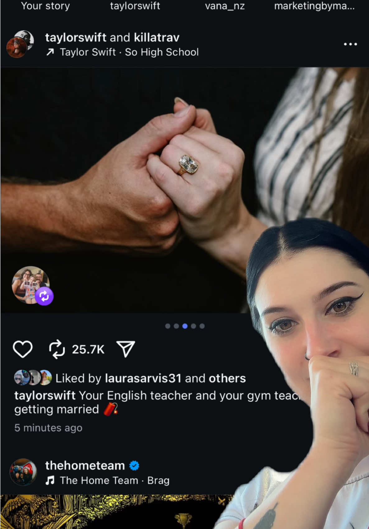 THEY ARE ENGANGED!!!!!!!! @Taylor Swift @Taylor Nation @Travis Kelce 😭😭😭😭💙💙💙❤️❤️❤️❤️ finding out with @Mercedes Hunt couldn’t have been more PERFECT