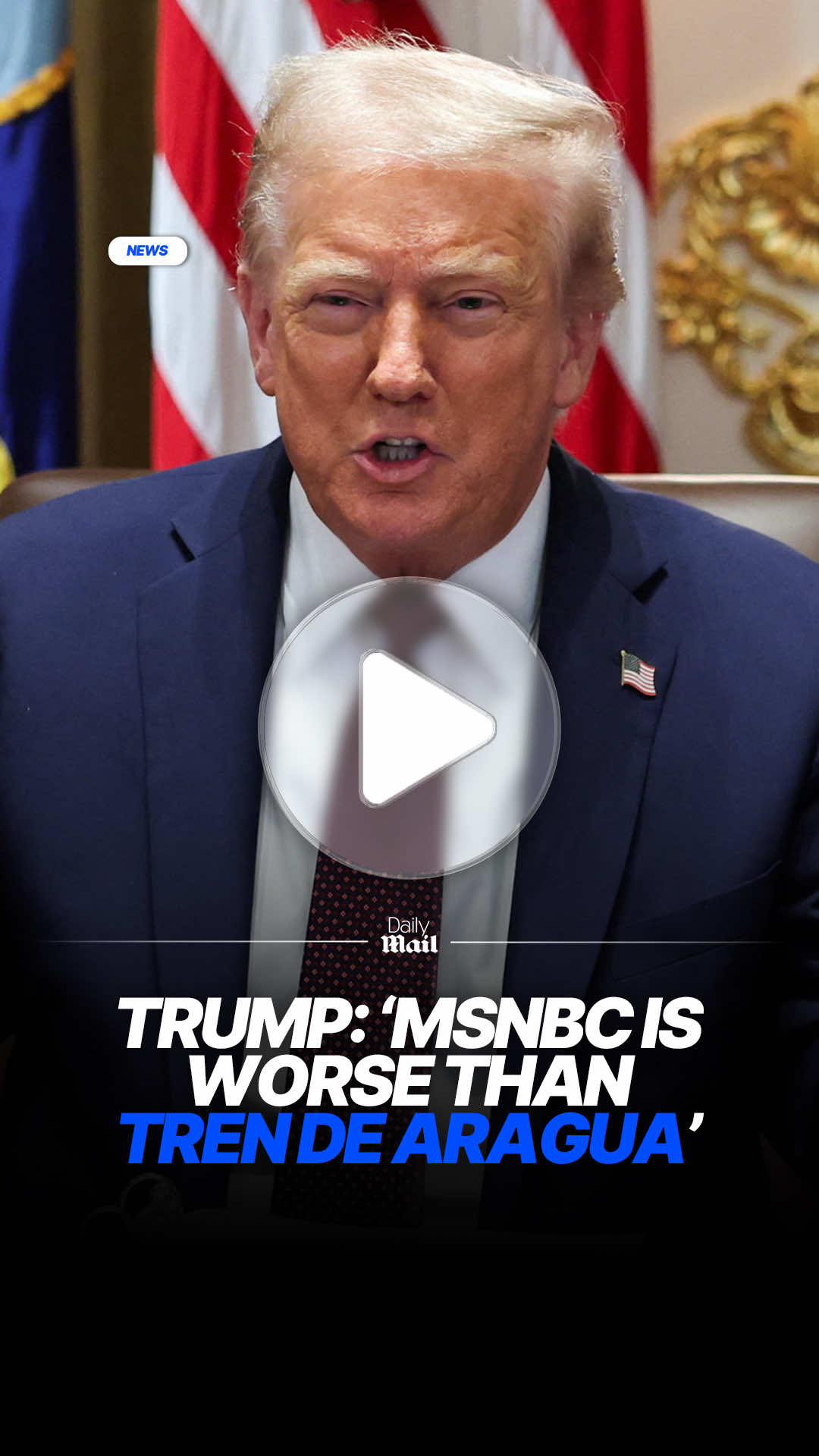 During a cabinet meeting, Trump joked that 'MSNBC is worse than Tren De Aragua,' thw transnational Venezuelan criminal organization. #news #politics #trump 