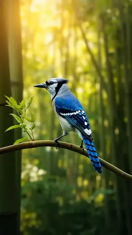 Stunning blue jay in the forest 🌲💙 #naturelovers #birdwatching #animals #forest #wildlife 