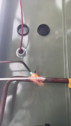 Brazing with specialty rods and getting the job done  🔥 ❄️ #hvactechnician #fypシ゚viral #Acguy91 #commercialhvac #airconditioning 