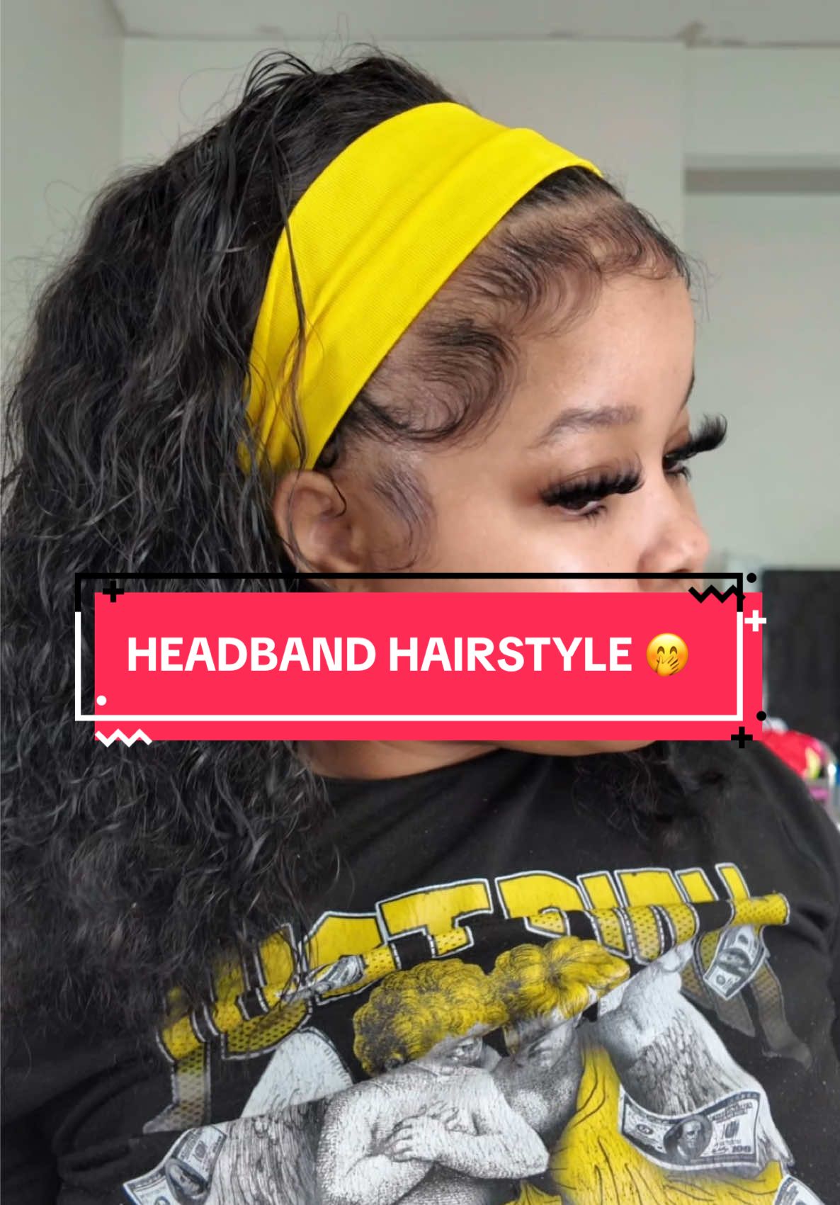 5 minute hairstyle using an old wig 🤗 #lazyday #lazyhairstyles #quickhairstyle #headband #headbandhairstyle                     