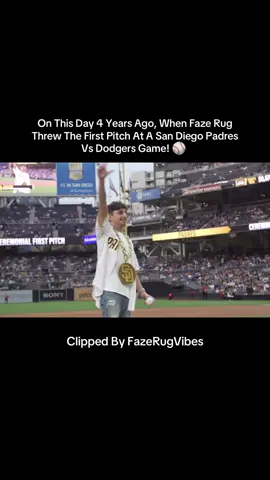 When @FaZe Rug threw the first pitch at  San Diego Padres  vs Dodgers Baseball Game! || #fazerug #fyp #foryoupage #xyzbca #onthisday 