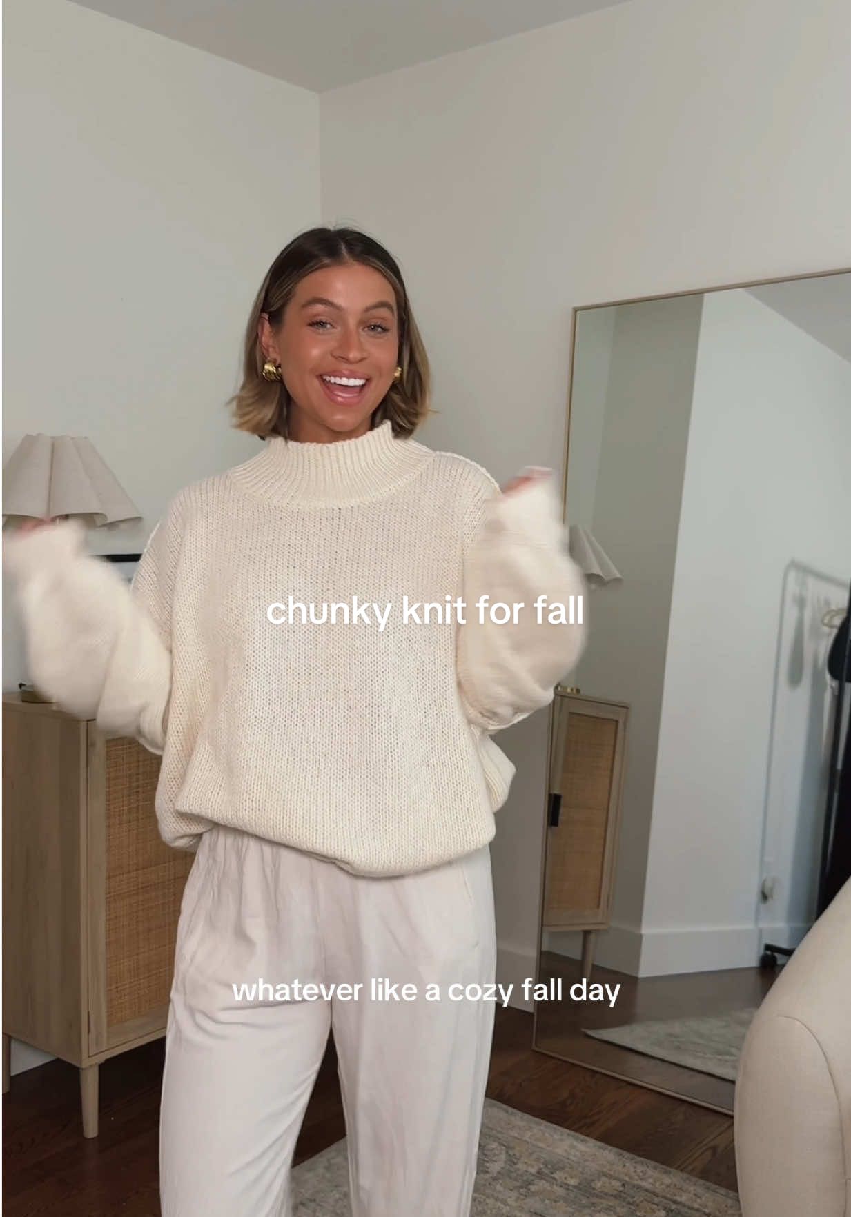 such a good chunky knit sweater for fall!! Gimme all the cozy vibes I’m ready — size small, on my sf! #amazonfashionfinds #fallsweaters 