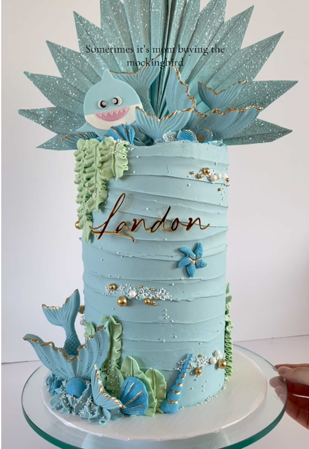 Cake decorating turned into a small business, and now you get to buy that mockingbird 🎂 I’ve said this before, but I only make boy themed cakes that I absolutely love and I knew this 🦈 boy cake would be adorable. The prettiest blue coloring from @Colour Mill 🌈 with handmade fondant and buttercream details #cakedecorator #caketok #cakeinspo 