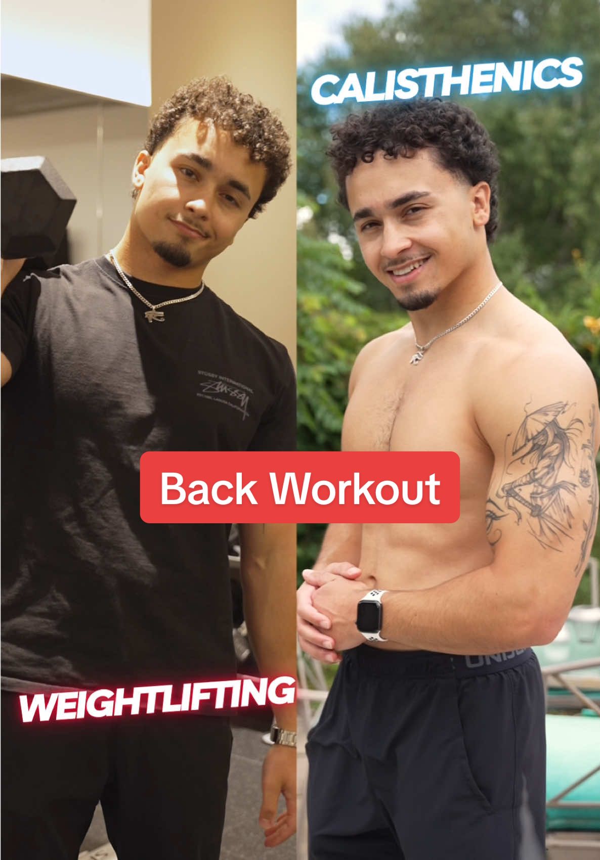 Calisthenics vs Weightlifting Back Workout #Fitness #calisthenics #workout #fyp 