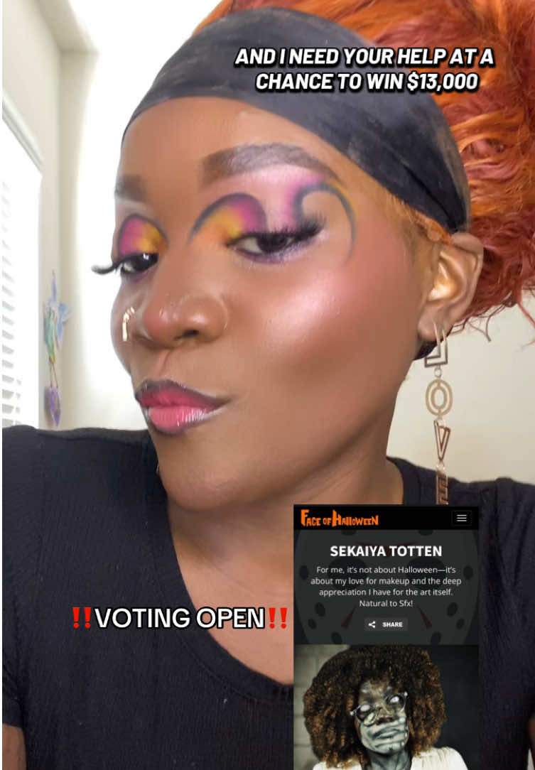 🎃👻 Face of Halloween Competition – Round One! PLEASEEEEE !!! Vote for me and help me move forward 🖤✨ Link in bio + in the caption ➡️ https://faceofhalloween.org/2025/sekaiya-totten  #makeupartist #makeup #faceofhalloween #vote