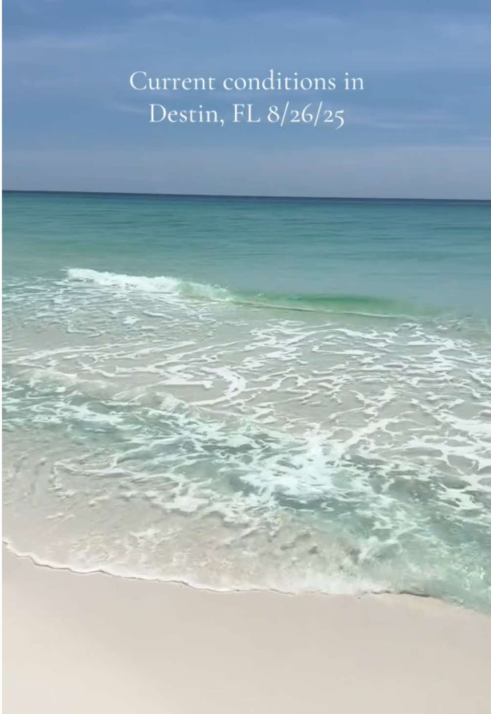 Current beach conditions in Destin, FL at Crystal Beach 🏖️ #destin #destinfl #destinflorida #beach #fyp 