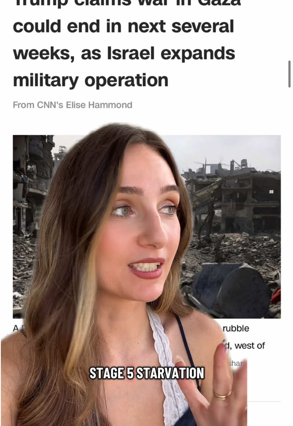 Trump just suggested that the war in Gaza could be over in a few weeks, but the implications of that statement are what matters. Yes, if Israel is allowed to move forward with another massive attack while continuing to block essential aid from Palestinian civilians, the war could be over soon…. because Israel will have finished the job. Now is the time to sound the alarm and to pressure every elected official to take action before it’s too late. #news #politics  