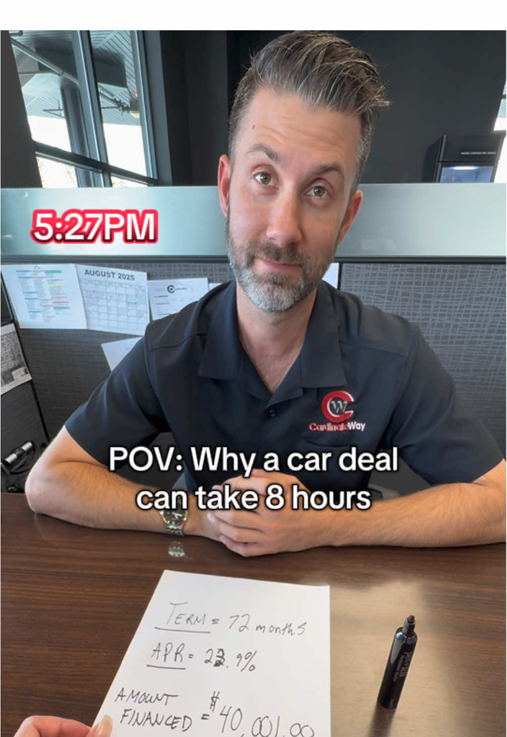 POV: Why a car deal can take 8 hours…#carsales #cardealership #carbuyingtips #firstcar #vegascars @brandsealsdeals 