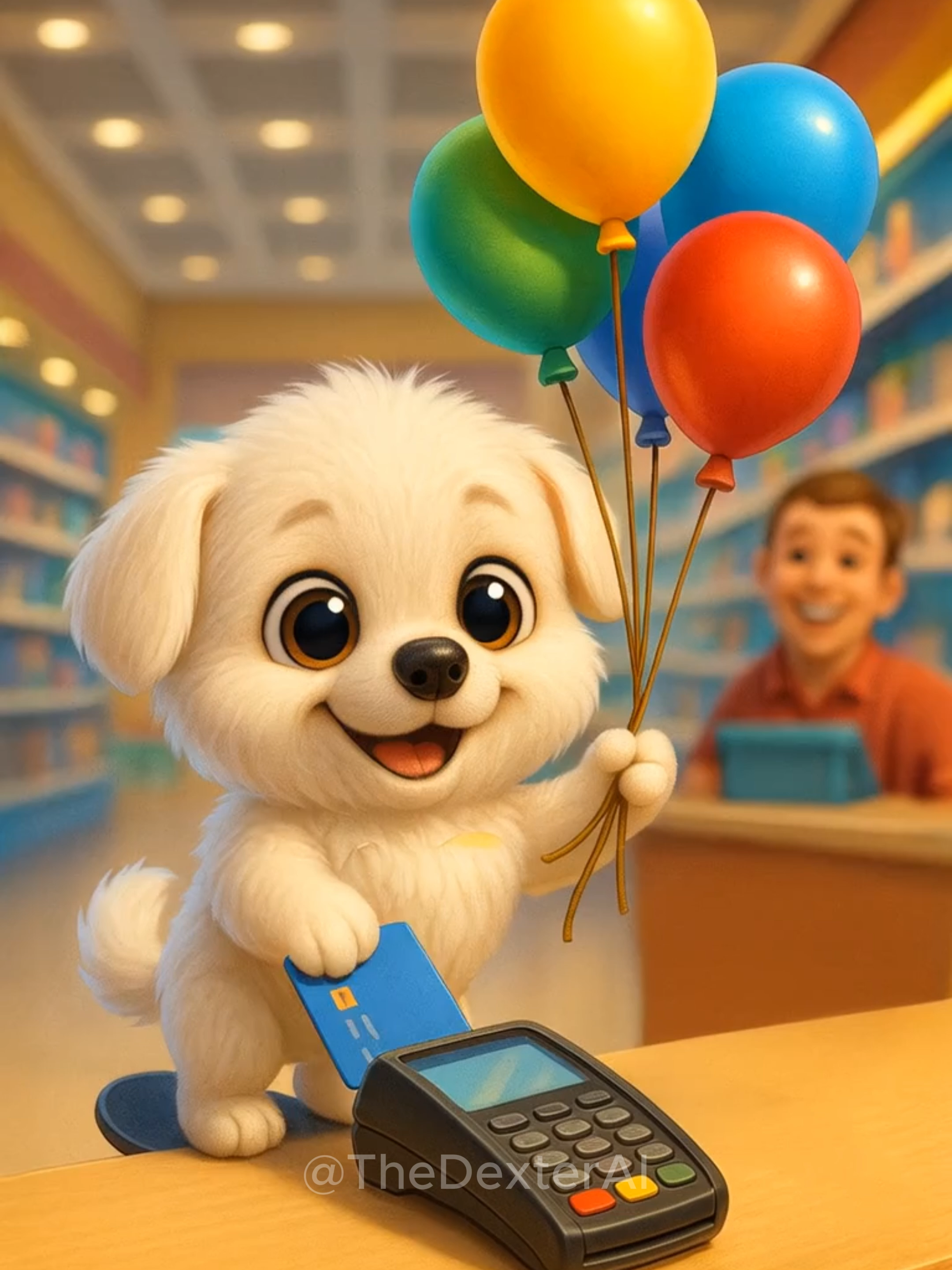 Milo Buys Balloons for His Best Friend 🎈🐶💖 #fyp #shorts  This fluffy puppy went to the mall for one reason… 🎈🐶 To bring home balloons and surprise his little owner. 💖 The moment they play together will melt your heart! Follow @TheDexterAI for more magical puppy stories ✨ #MiloThePuppy #BalloonSurprise #CuteDog #DogStory #Heartwarming #DogAndKid #puppyadventures #3DCartoon #AIAnimation #TheDexterAI #PetsOfTikTok