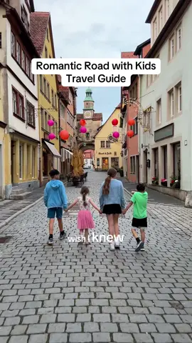 Tips for Visiting the Romantic Road with Kids Cities We Visited on the Romantic Road with Kids from North to South: ⭐ Würzburg: this is the start of the Romantic Road and the center of Franconian wine country. This was a larger city that sits on the Main River. Famous landmarks to see here include the Würzburg Residence, the Marienburg Fortress, and the Old Main Bridge.  ⭐Rothenburg Ob Der Tauber: this is a small Bavarian town with a well-preserved medieval Old Town. It is one of the most popular stops along the Romantic Road! You’ll recognize the Plönline, the famous photo spot with the yellow half-timbered building and a fountain framed by two towers.   ⭐Dinkelsbühl: Another historic Bavarian town with its medieval city walls still intact.  ⭐Nördlingen: Another historic Bavarian town with its medieval city walls still intact. ⭐Augsburg: A larger city known for its beautiful architecture and the oldest social housing complex in the world known as the Fuggerei. It has a charming old town, a majestic town hall, and lots of town squares and churches to see.  ⭐Füssen: Füssen is a charming small town nestled in the Bavarian Alps, and the last stop on the Romantic Road. The famous fairy tale Neuschwanstein Castle is located just a few minutes outside of town, and Füsen is a great home base for exploring the Bavarian Alps. ⛲ If you like big cities, culture, museums, and the hustle and bustle of a thriving city, prioritize full days in Würzburg and Augsburg. 🥨 If you like quaint small towns, bakeries, half-timbered buildings, and cobblestone streets, prioritize Rothenburg Ob Der Tauber, Dinkelsbühl, and Nördlingen (but you really only need a few hours in Dinkelsbühl and Nördlingen - plan to spend most of your time in Rothenburg).  ⛰️ If you like mountains, lakes, nature, castles, and a quaint Bavarian town as a jumping off point for your outdoor sightseeing, prioritize time in Füssen.  #travelwithkids #germany #romanticroad #bavaria 