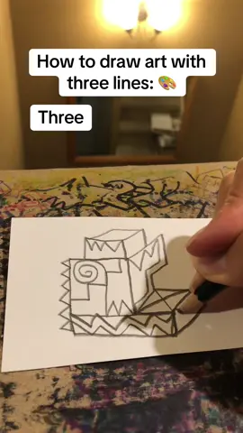 How to draw art with three lines 🎨 Drawing AMSR with a pencil ✍️