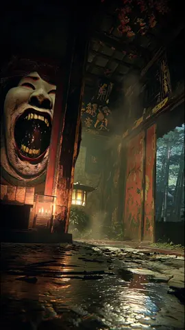 No one remembers who carved it. But the mouth on the mask grows wider each night. When it finally stretches across the entire doorway— the whole village will be devoured. #fyp #horror #creepy #viral #viral 