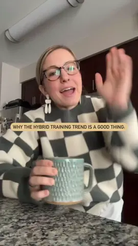 “Are you annoyed hybrid training is trendy”? I’m asked some variation of this all the time. And sure, while it could be annoying others are moving into a space I’ve been in myself for years as a coach or “athlete” (theoretically making more competition for my business) — I refrain from feeling that way about it. Why? Because in a land of the cortisol boogeyman and cardio is making you fat and lifting makes you bulky and buckets on buckets of misinformation in this space THIS TREND IS A NET POSITIVE! Sure, people are eager to jump on any bandwagon but what I see here is not just a trend. But a spilling of athletics and strength and conditioning into the gen pop fitness space. Regular people aren’t JUST milling away in the gym to be smaller or bored. They’re training to be faster, stronger, more powerful. All things that are VITAL to both yes performance and health. Hybrid is for everyone! And we should all be doing a little bit of lifting AND cardio in our training. Yes, “everyone’s doing it” and “it’s not revolutionary”. But for so many people that weren’t athletes like me or maybe you — or grew up only on high cardio and extreme diets — or only drinking the cardio kills your gains power lifting koolaid — IT IS! Long live the one health and fitness trend that isn’t actually filled to the brim with misinformation and scare tactics! Long live concurrent athletic hybrid functional multi directional multi component fitness for all! Oh also — it’s the best dang thing we can do for our metabolic health and aging. More weights! More cardio! More hybrid for all! 💪🏻💪🏻💪🏻