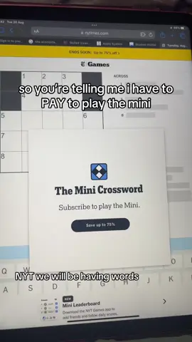 a recession indicator fr😔😔😔 NEW YORK TIMES BRING BACK THE MINI #nyt #mini #nytminicrossword #nytmini 