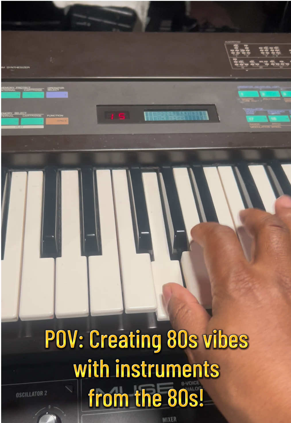 Definitely been in my 80s bag since I pulled out the TR808 and the DX7. The DX7 was one of my bucket list synths to own for a long while and I found one in a local Guitar Center. Right now I’m working on 80s vintage style music for sync licensing and it’s been really fun to create with these vibes. I’m seriously thinking to release some of the music as well. What y’all think? 🤔 #trending  #producer #80smusic #dx7 #syncmusic 