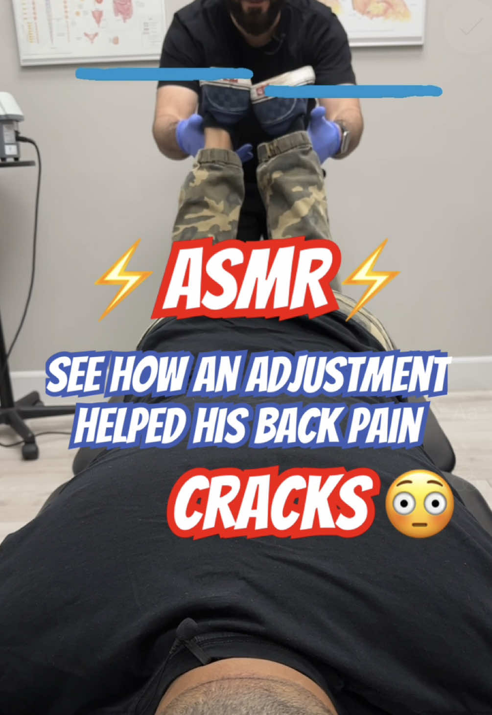 Back pain? Don’t know why? A chiropractic adjustment may help! ☺️ #cracks #asmr 