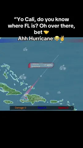 Bro really wants Florida 🫩✌️#hurricaneseason #hurricane #fl #miami #erin 