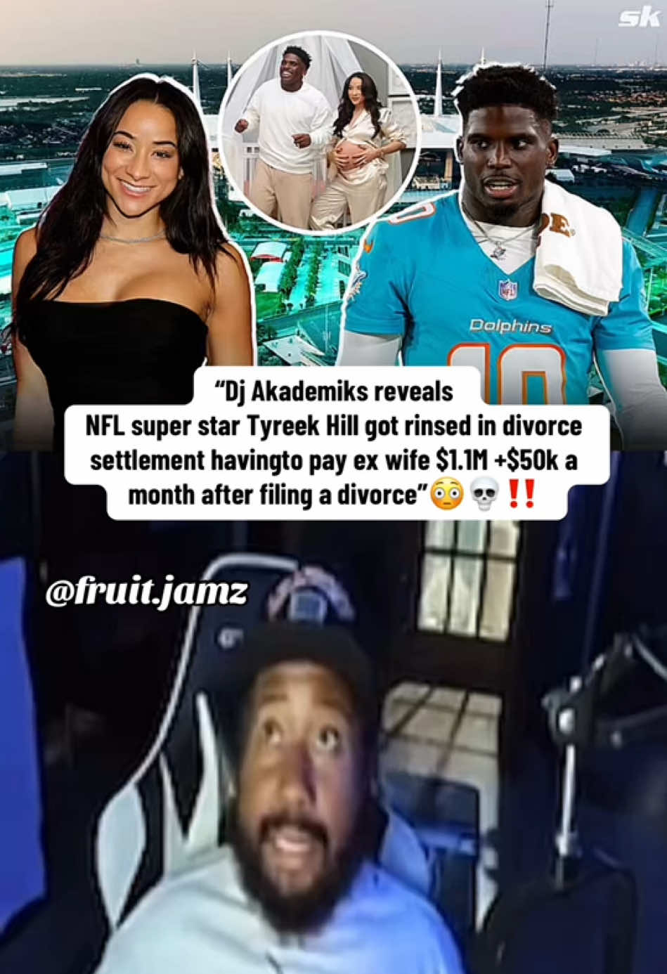 Akademiks reveals NFL superstar Tyreek hill got rinsed in his divorce settlement against Keeta Vaccaro having to pay +$1.1 million in legal fees and settlement money plus $50k a month in alimony #tyreekhill #cheetah #tyreekhillspeed #nfl #miamidolphins #divorce #akademiks #fyp 
