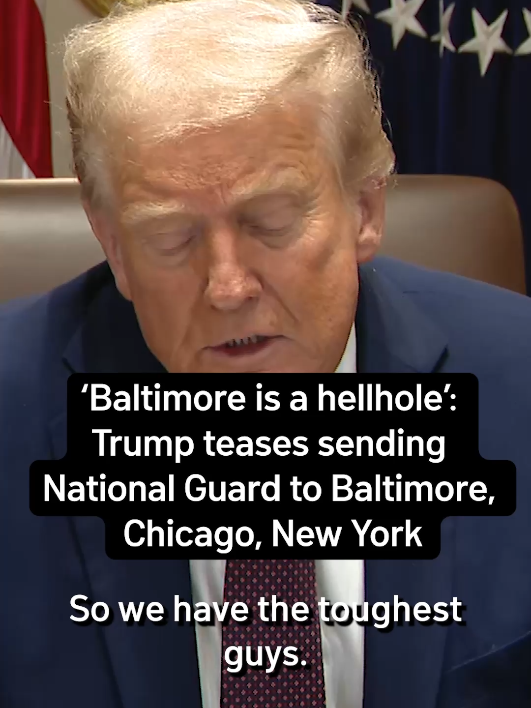 ‘Baltimore is a hellhole': Trump teases sending National Guard to Baltimore, Chicago, New York.  #donaldtrump #baltimore #maryland#nationalguard #districtofcolumbia #dctiktok #dmvtiktok #maryland #virginia