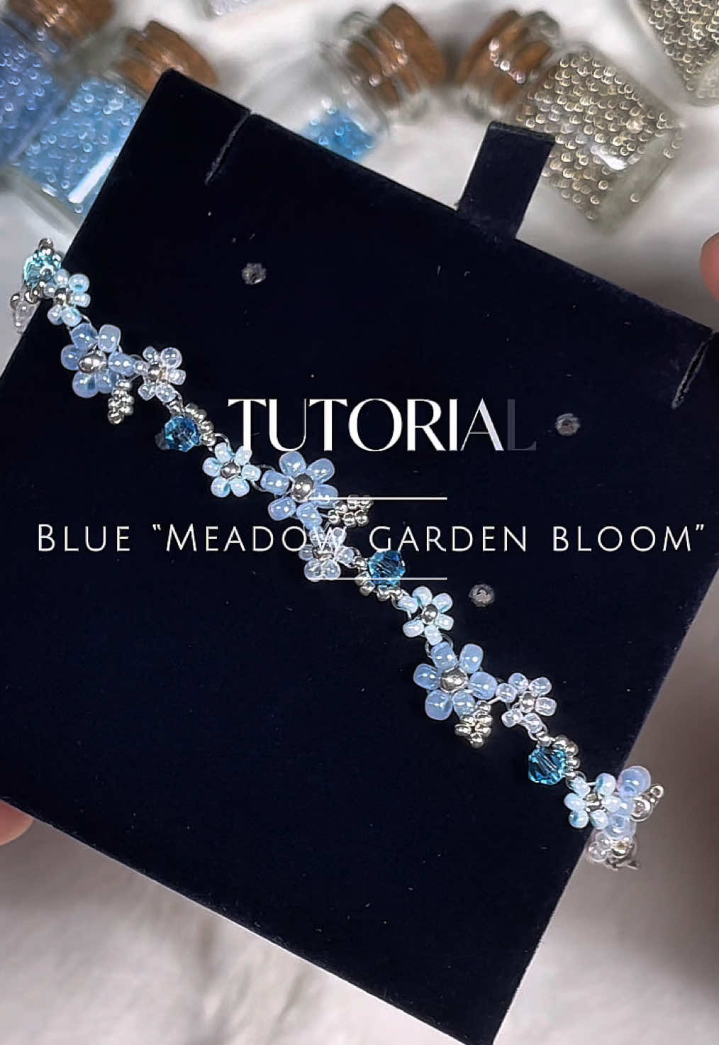 ✨Tutorial idea 💡 ✨ Bead bracelet “blue meadow garden”  harmony with Aquamarine crystal 🌊✨  . . . #beads #beadedjewelry #beadtok #beadbracelets #bracelet 