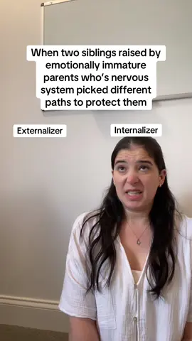 👉 Internalizers = “If something is wrong, it must be me.” 👉 Externalizers = “If something is wrong, it must be you.” Both are adaptations to not having enough emotional safety in childhood, just different sides of the same coin 🛋️  ✨ My content is here to educate, entertain, and support, but it’s not a substitute for therapy. For personalized care, please reach out to a licensed mental health professional. #MentalHealth #adultchildren #emotionallyimmatureparents 