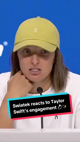 Iga Swiatek reacts to Taylor Swift’s engagement news 💍✨ #tennis #WTA #Swiatek 